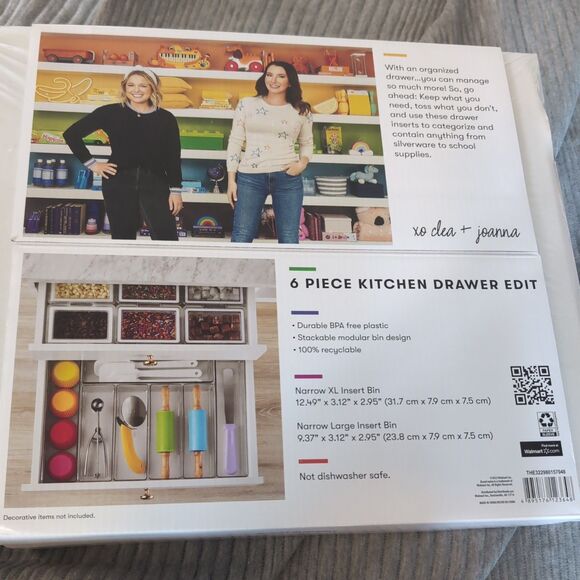 The Home Edit 6 Piece Kitchen Drawer Edit, Clear Plastic Storage System - Picture 4 of 6